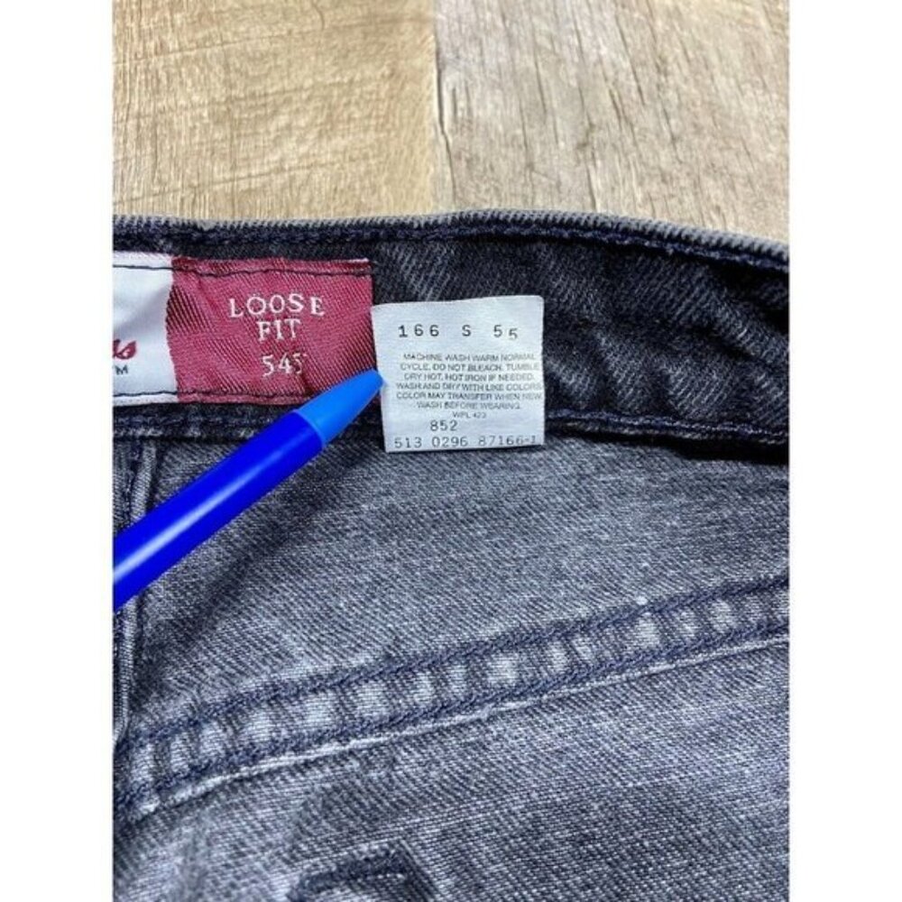 Vtg Levis 545 34x32 Fits 31x29 Loose Fit Faded Black Jeans Brown Copper Tab USA - Picture 4 of 8